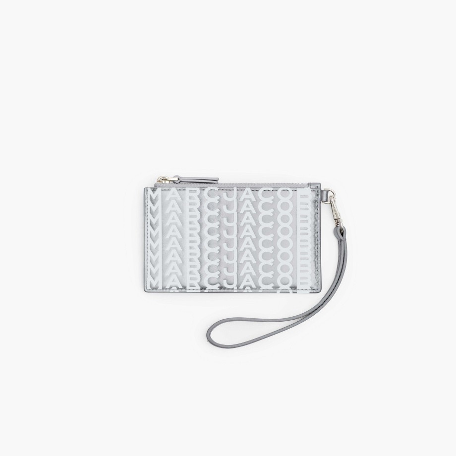 Ready To Wear Marc Jacobs | The Monogram Metallic Top Zip Wristlet Wallet